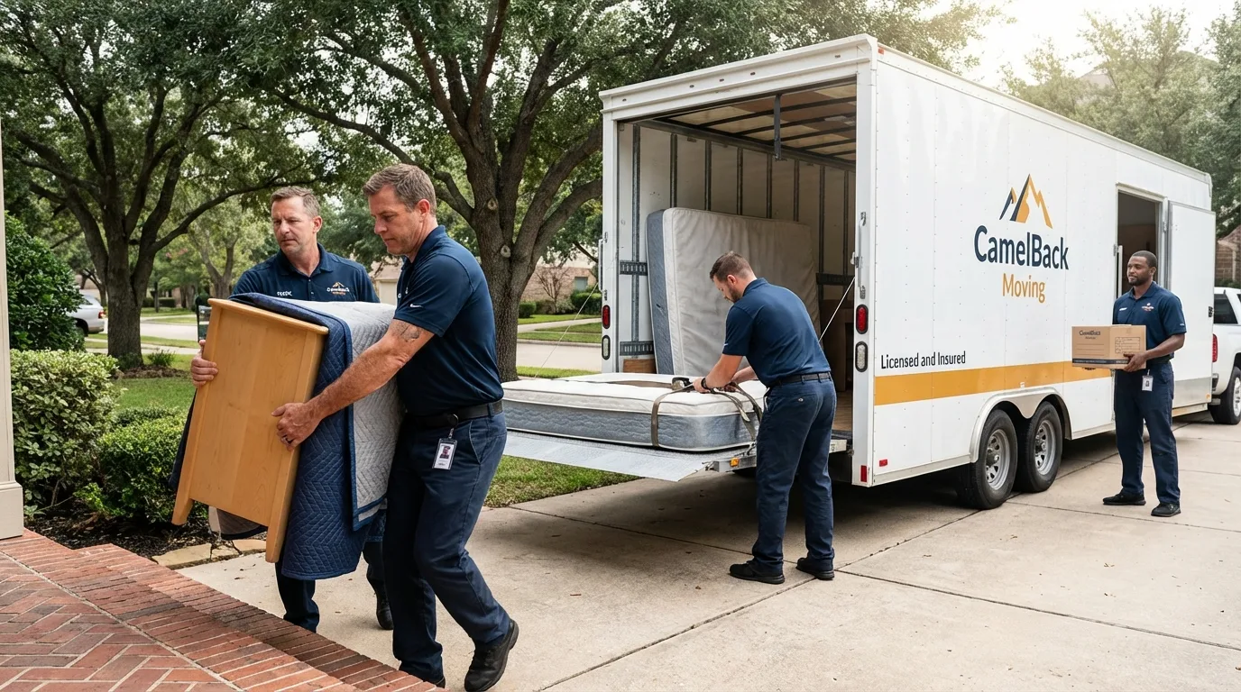 Crew loading residential truck for cross-state move from Lindale, GA